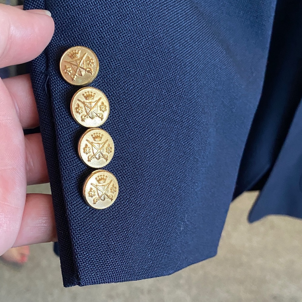 Classic Navy Blazer with Gold Accents - Picture 6 of 6